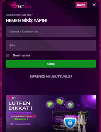 Betciks website signup image